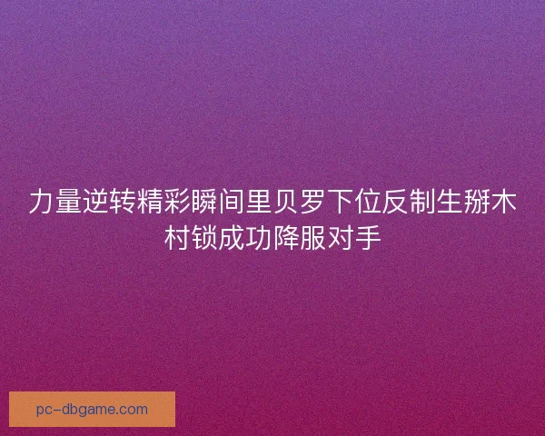 力量逆转精彩瞬间里贝罗下位反制生掰木村锁成功降服对手